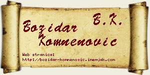 Božidar Komnenović vizit kartica